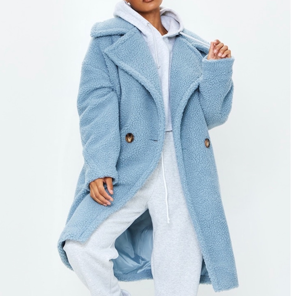 Dusty blue borg coat